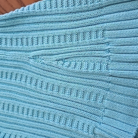 Dialogue‎ Cotton Spring Blue Cable Knit Sweater Vest Sz XL - Picture 4 of 8